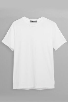 03535 Baskısız Oversize Erkek T-Shirt Düz Sade Renk T-Şhirt Üst Giyim - 2