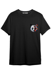 05050 Panda Baskılı Oversize Erkek T-Shirt Siyah Beyaz Erkek T-Şhirt - 2