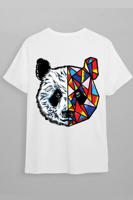 05050 Panda Baskılı Oversize Erkek T-Shirt Siyah Beyaz Erkek T-Şhirt - 3