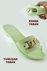 0537 Yumuşak Esnek Taban Günlük Kadın Terlik Sandalet Renkli Kadın Terlik - 3