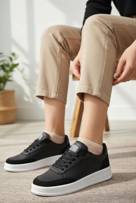 1011 Hazır Taban Unisex Spor Ayakkabı Bağcıklı Rahat Sneaker - 1