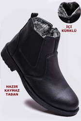110 İçi Kürklü Erkek Bot Rahat Taban Kaymaz Taban Suni Deri Erkek Bot - ISPARTALILAR