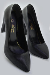 115 Siyah Stiletto Kadın Topuklu Ayakkabı Abiye Düğün Nişan Rahat Kalıp - 2