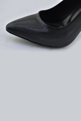 115 Siyah Stiletto Kadın Topuklu Ayakkabı Abiye Düğün Nişan Rahat Kalıp - 9