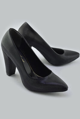 115 Siyah Stiletto Kadın Topuklu Ayakkabı Abiye Düğün Nişan Rahat Kalıp - 7