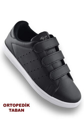 12651 Tam Ortopedik Taban Cırtlı Kadın Erkek Unisex Siyah Spor Ayakkabı - ISPARTALILAR