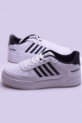 135 Rahat Beyaz Siyah Kız Erkek Sneakers Spor Ayakkabı Cilt Malzeme - ISPARTALILAR