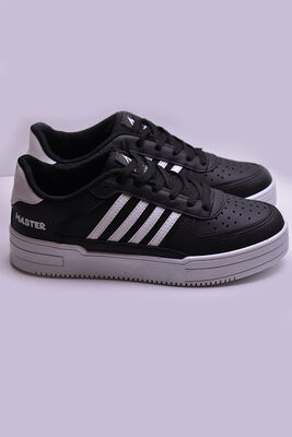 135 Rahat Beyaz Siyah Kız Erkek Sneakers Spor Ayakkabı Cilt Malzeme - 6