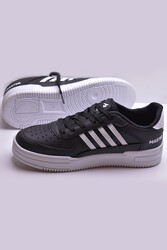 135 Rahat Beyaz Siyah Kız Erkek Sneakers Spor Ayakkabı Cilt Malzeme - 8