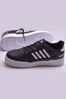 135 Rahat Beyaz Siyah Kız Erkek Sneakers Spor Ayakkabı Cilt Malzeme - 8
