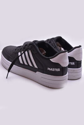 135 Rahat Beyaz Siyah Kız Erkek Sneakers Spor Ayakkabı Cilt Malzeme - 7