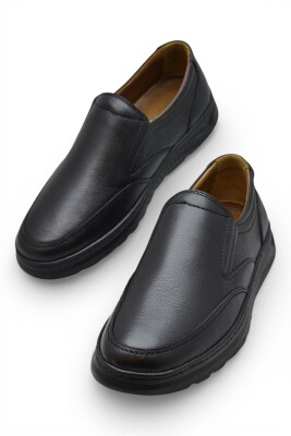 1387 Tam Ortopedik Taban %100 Hakiki Deri Erkek Ayakkabı Bağcıksız Casual Erkek Ayakkabı - 5