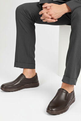 1387 Tam Ortopedik Taban %100 Hakiki Deri Erkek Ayakkabı Bağcıksız Casual Erkek Ayakkabı - 4