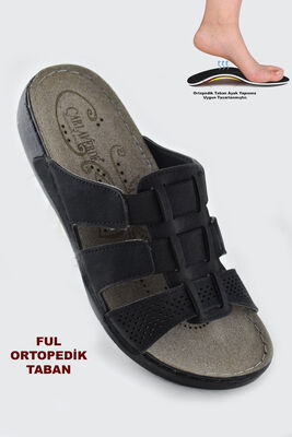 150988 CV TAM Ortopedik Taban Günlük Kadın Terlik Sandalet Lastik Yanlar - 1