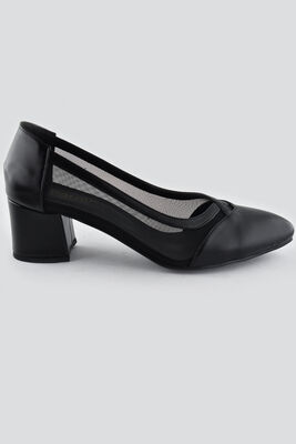151 Kısa Topuk Siyah Stiletto Büyük Numara Kadın Topuklu Ayakkabı 41-42-43 - 3