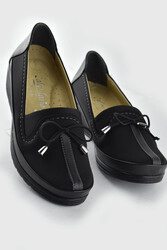 ISPARTALILAR - 160 Calenderio FULL Ortopedik Taban Günlük Kadın Siyah Ayakkabı Dolgu Taban Kadın Ayakkabı