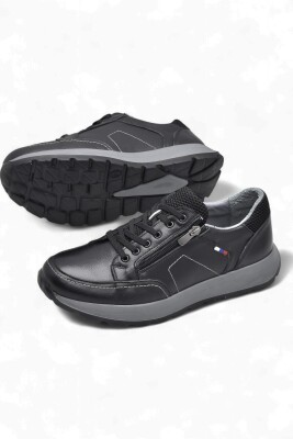 1751 Tam Ortopedik Taban Hakiki Deri Erkek Ayakkabı Fermuarlı Erkek Ayakkabı - 5