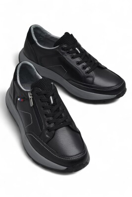 1751 Tam Ortopedik Taban Hakiki Deri Erkek Ayakkabı Fermuarlı Erkek Ayakkabı - 7