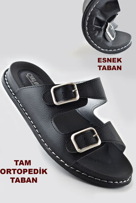 202351 CV TAM Ortopedik Taban Günlük Kadın Terlik Sandalet Beyaz Terlik - 2