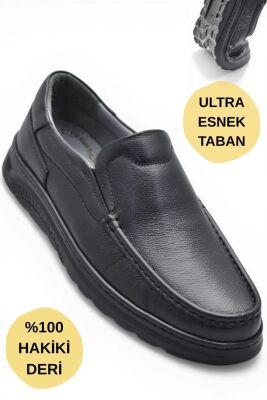 2107 Tam Ortopedik Taban %100 Hakiki Deri Erkek Ayakkabı Bağcıksız Yazlık Erkek Ayakkabı - 2
