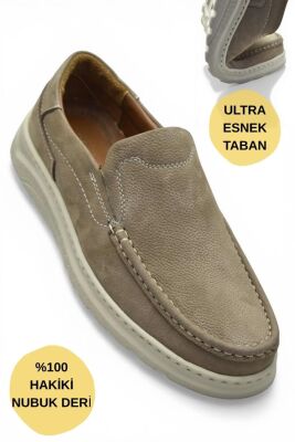 2107 Tam Ortopedik Taban %100 Hakiki Deri Erkek Ayakkabı Bağcıksız Yazlık Erkek Ayakkabı - 1