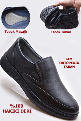 23 Tam Ortopedik Kauçuk Topuk JELLİ Yumuşak Deri Erkek Ayakkabı - 2
