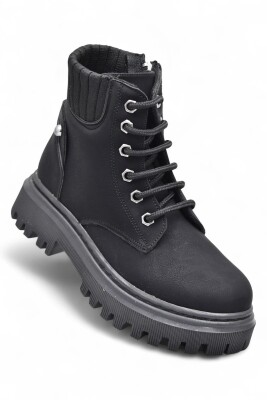 236 Ortopedik Bağcıklı Fermuarlı Kız Çocuk Bot Ayakkabı İçi Yünlü Kız Çocuk Botu - ISPARTALILAR