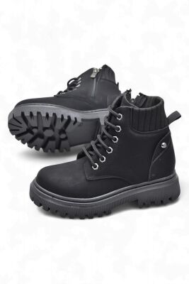 236 Ortopedik Bağcıklı Fermuarlı Kız Çocuk Bot Ayakkabı İçi Yünlü Kız Çocuk Botu - 5