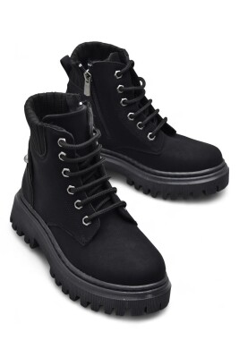 236 Ortopedik Bağcıklı Fermuarlı Kız Çocuk Bot Ayakkabı İçi Yünlü Kız Çocuk Botu - 9