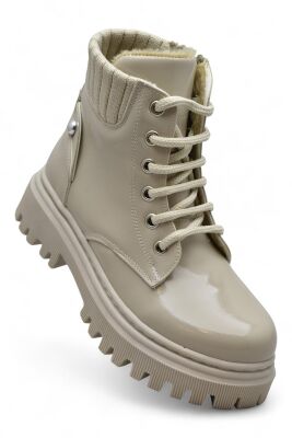 236 Ortopedik Bağcıklı Fermuarlı Kız Çocuk Bot Ayakkabı İçi Yünlü Kız Çocuk Botu - 2