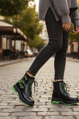 258 Ortopedik Bağcıklı Fermuarlı Kız Çocuk Bot Ayakkabı Kürklü Kız Çocuk Bot - 4