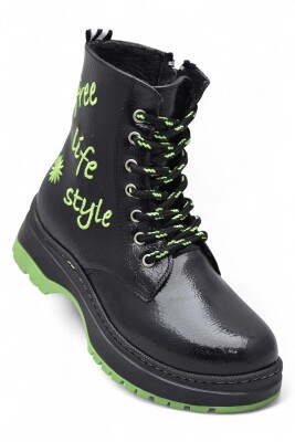 258 Ortopedik Bağcıklı Fermuarlı Kız Çocuk Bot Ayakkabı Kürklü Kız Çocuk Bot - 8