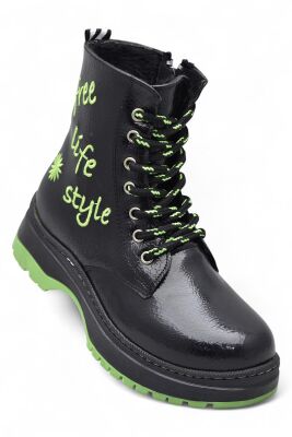 258 Ortopedik Bağcıklı Fermuarlı Kız Çocuk Bot Ayakkabı Kürklü Kız Çocuk Bot - 8