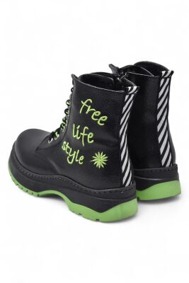 258 Ortopedik Bağcıklı Fermuarlı Kız Çocuk Bot Ayakkabı Kürklü Kız Çocuk Bot - 13