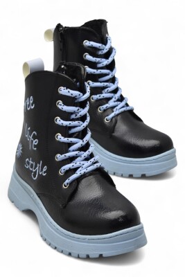 258 Ortopedik Bağcıklı Fermuarlı Kız Çocuk Bot Ayakkabı Kürklü Kız Çocuk Bot - 17