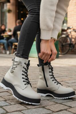 269 Ortopedik Bağcıklı Fermuarlı Kız Çocuk Bot Ayakkabı Kürklü Kız Çocuk Bot - 2