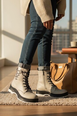 269 Ortopedik Bağcıklı Fermuarlı Kız Çocuk Bot Ayakkabı Kürklü Kız Çocuk Bot - 6