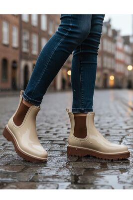 300-50 Ortopedik Taban Lastikli Günlük Kadın Bot Plastik Bot SU GEÇİRMEZ Kadın Bot - 5