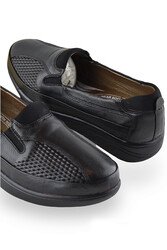 301 TAM ORTOPEDİK Taban Günlük Siyah Hakiki Deri Kadın Ayakkabı Anne Ayakkabı - 3