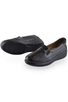 301 TAM ORTOPEDİK Taban Günlük Siyah Hakiki Deri Kadın Ayakkabı Anne Ayakkabı - 4
