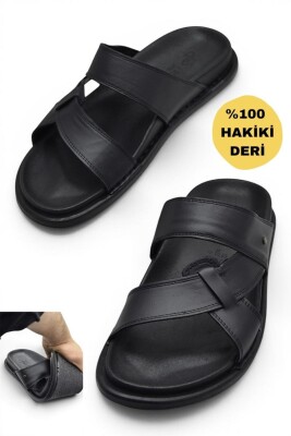 312 TAM ORTOPEDİK Günlük Hakiki Deri Erkek Terlik Hakiki Deri Günlük Erkek Terlik - 1