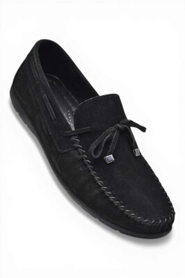 3288 Esnek Rahat Taban Nubuk Siyah Hakiki Deri Erkek Ayakkabı Yazlık Casual Laofer Erkek Ayakkabı - 2