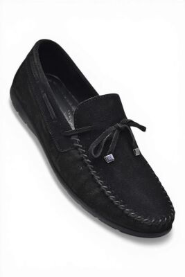 3288 Esnek Rahat Taban Nubuk Siyah Hakiki Deri Erkek Ayakkabı Yazlık Casual Laofer Erkek Ayakkabı - 2