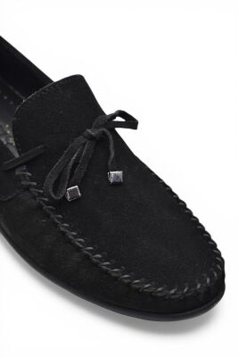 3288 Esnek Rahat Taban Nubuk Siyah Hakiki Deri Erkek Ayakkabı Yazlık Casual Laofer Erkek Ayakkabı - 5