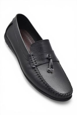 3289 Esnek Rahat Taban Siyah Hakiki Deri Erkek Ayakkabı Yazlık Casual Laofer Erkek Ayakkabı - 2