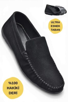3290 Esnek Rahat Taban Siyah Hakiki Deri Erkek Ayakkabı Yazlık Casual Laofer Erkek Ayakkabı - 1
