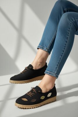 375K Hafif Esnek Ortopedik Taban Günlük İçi Deri Kadın Ayakkabı Casual Ayakkabı - 1