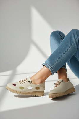 375K Hafif Esnek Ortopedik Taban Günlük İçi Deri Kadın Ayakkabı Casual Ayakkabı - 2