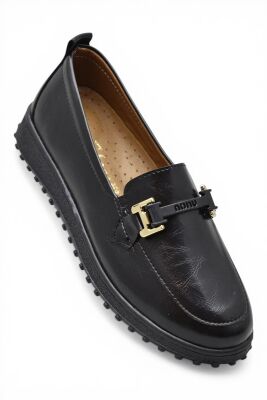 377K Hafif Esnek Ortopedik Taban Günlük İçi Deri Kadın Ayakkabı Casual Laofer Ayakkabı - 3