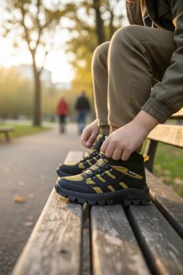 390U Ortopedik Taban Lastikli Cırtlı Kız Çocuk Bot Erkek Çocuk Bot Unisex Çocuk Bot - 16